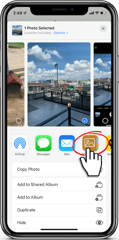 Tap to select PhotoIndexer from the list of apps
